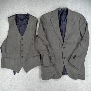 Suitsupply Lazio Blazer Vest Zignone Mens 38 Gray Wool 2 Piece Set Slim Fit